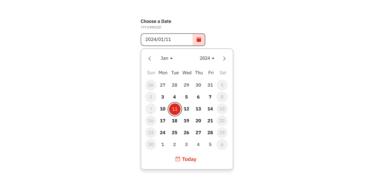 Date Picker component after redesign